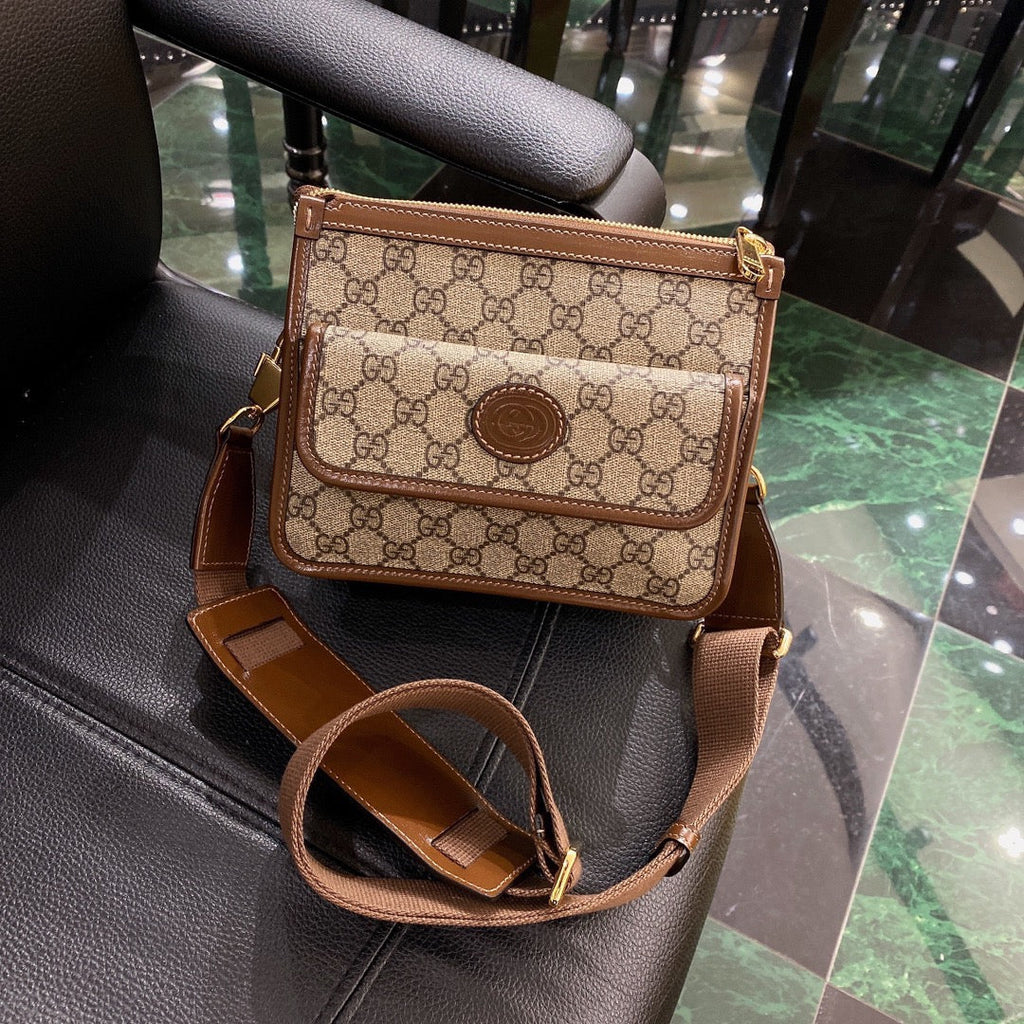 G*G CROSSBODY BAG TAG CANVAS CALFSKIN