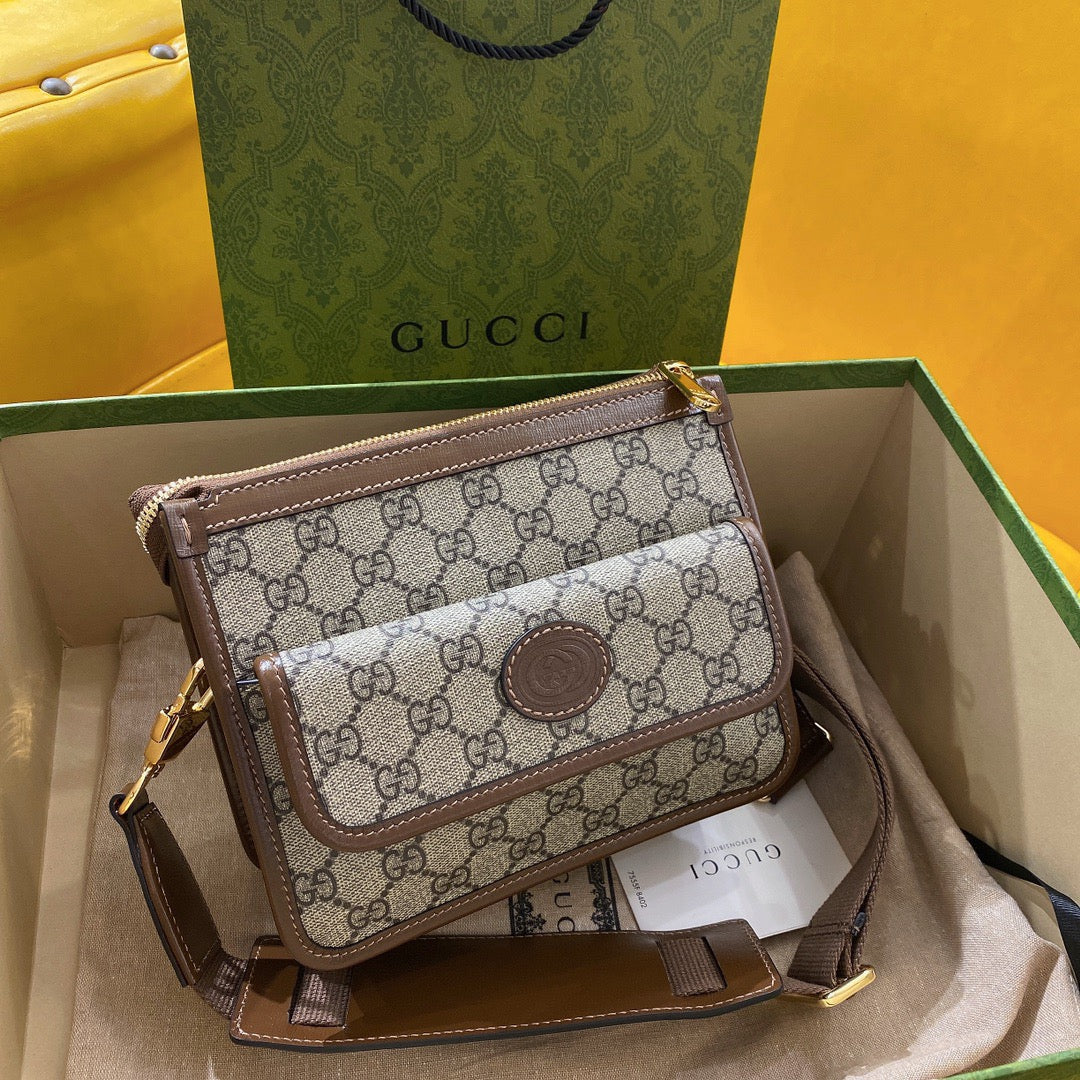 G*G CROSSBODY BAG TAG CANVAS CALFSKIN