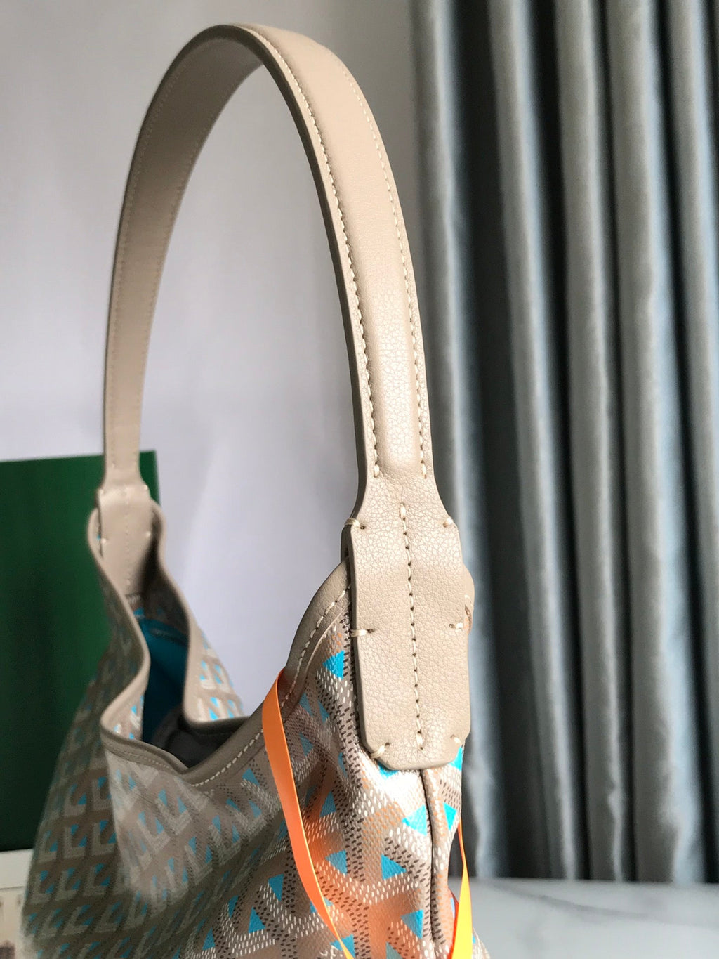 G*yard Boheme Hobo Bag 42cm Turquoise Canvas & Cafskin