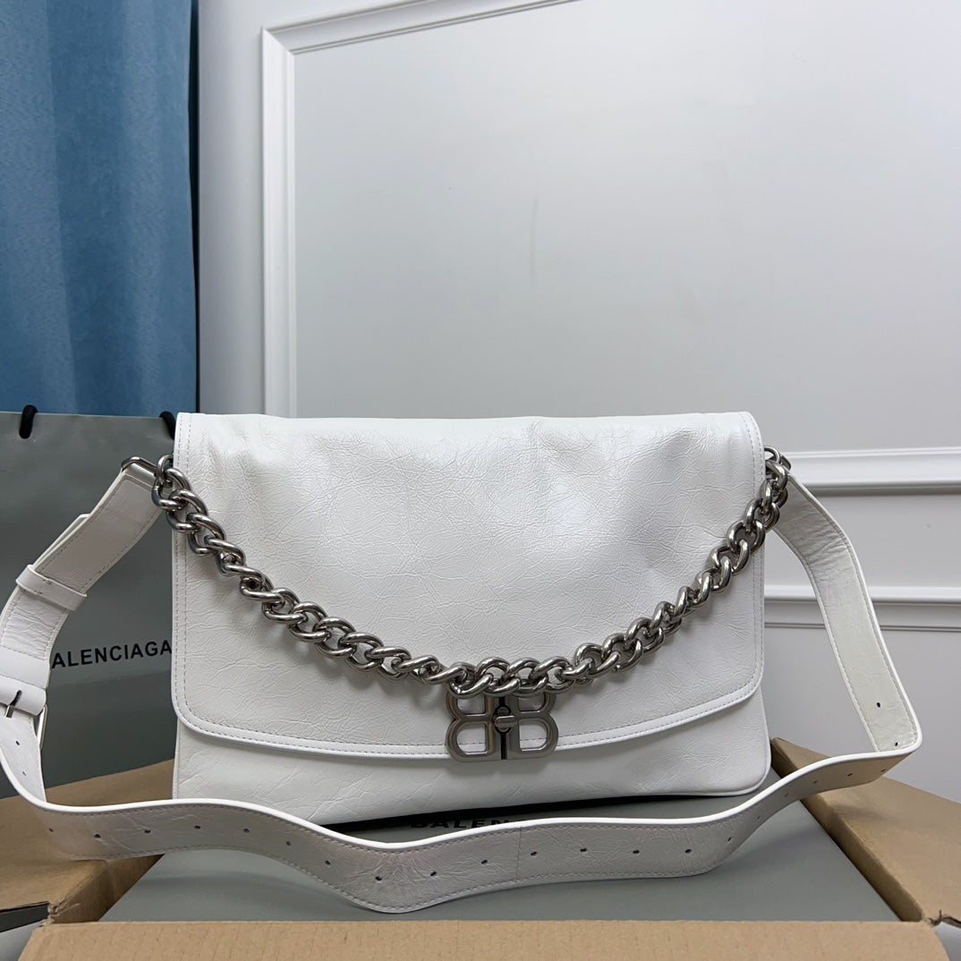BB SOFT FLAP BAG CALFSKIN SILVER HARDWARE