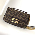 F*nd Baguette F*F Jacquard Fabric Bag Ghw