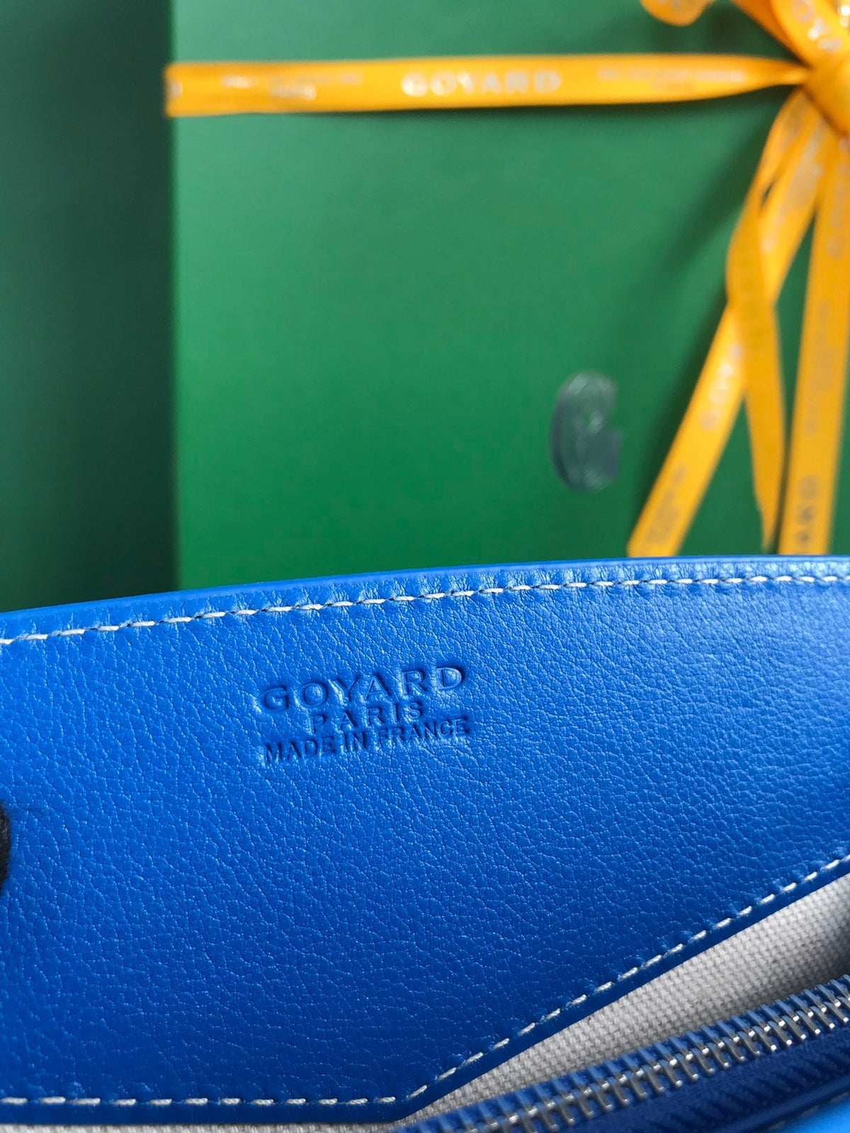 ROUETTE STRUCTURÉ MINI BAG 21 IN SAPPHIRE BLUE G*yardine CANVAS AND CALFSKIN