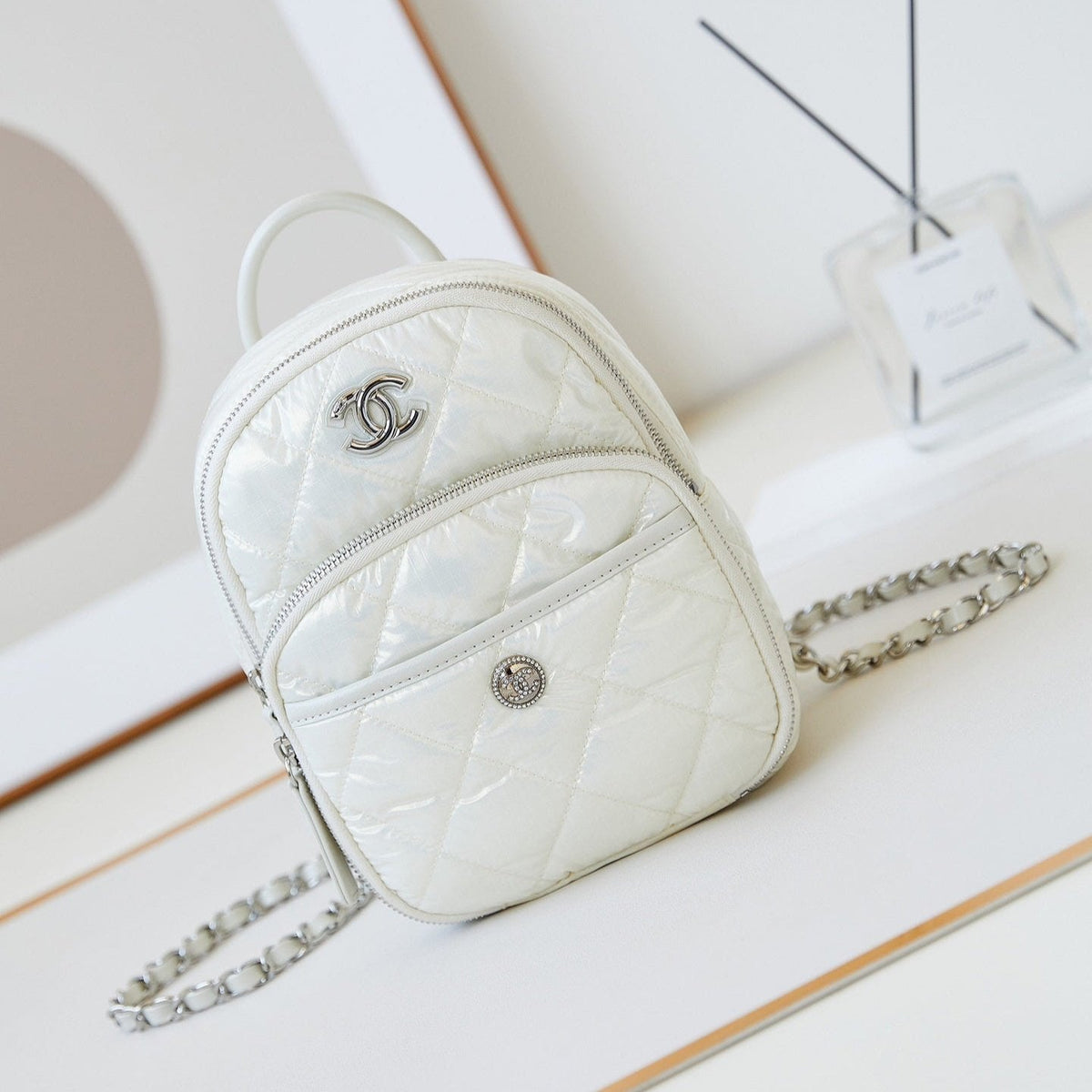 BACKPACK FABRIC SILVER HARDWARE