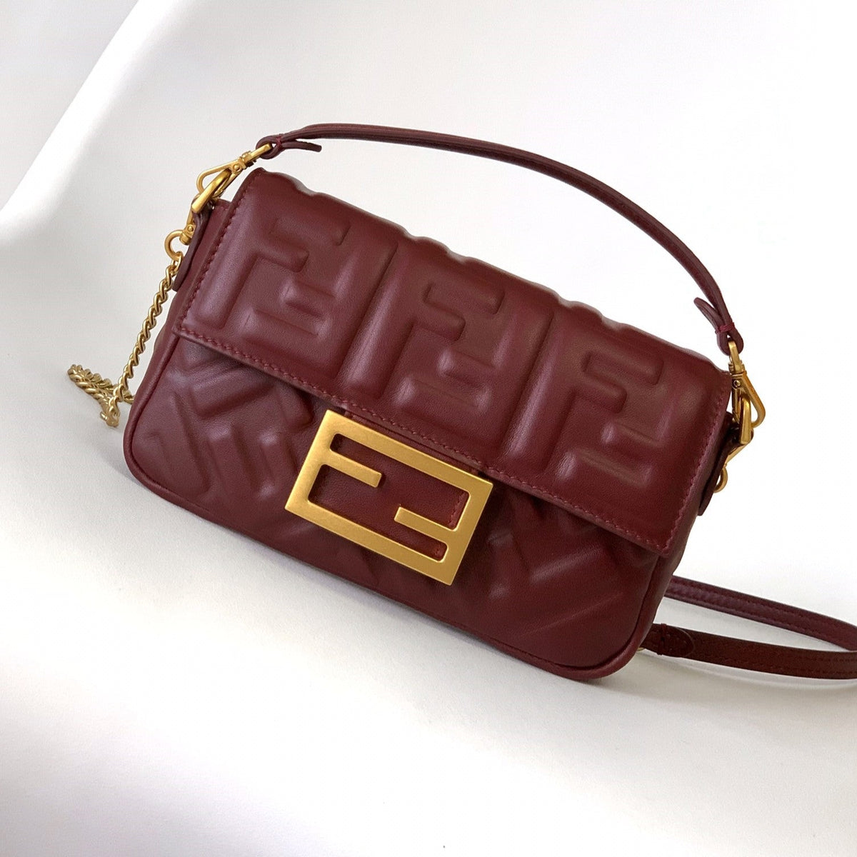 Baguette Bag F*F Motif Leather Ghw