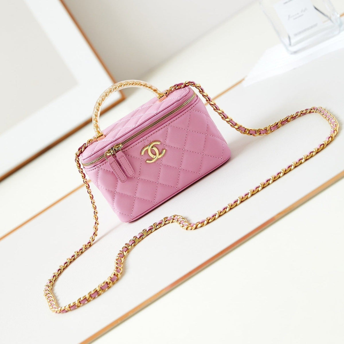 24A VANITY LAMBSKIN GOLD HARDWARE
