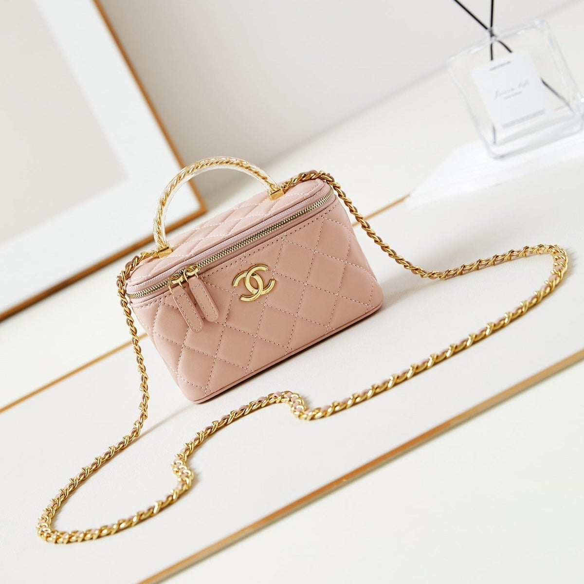 24A VANITY LAMBSKIN GOLD HARDWARE