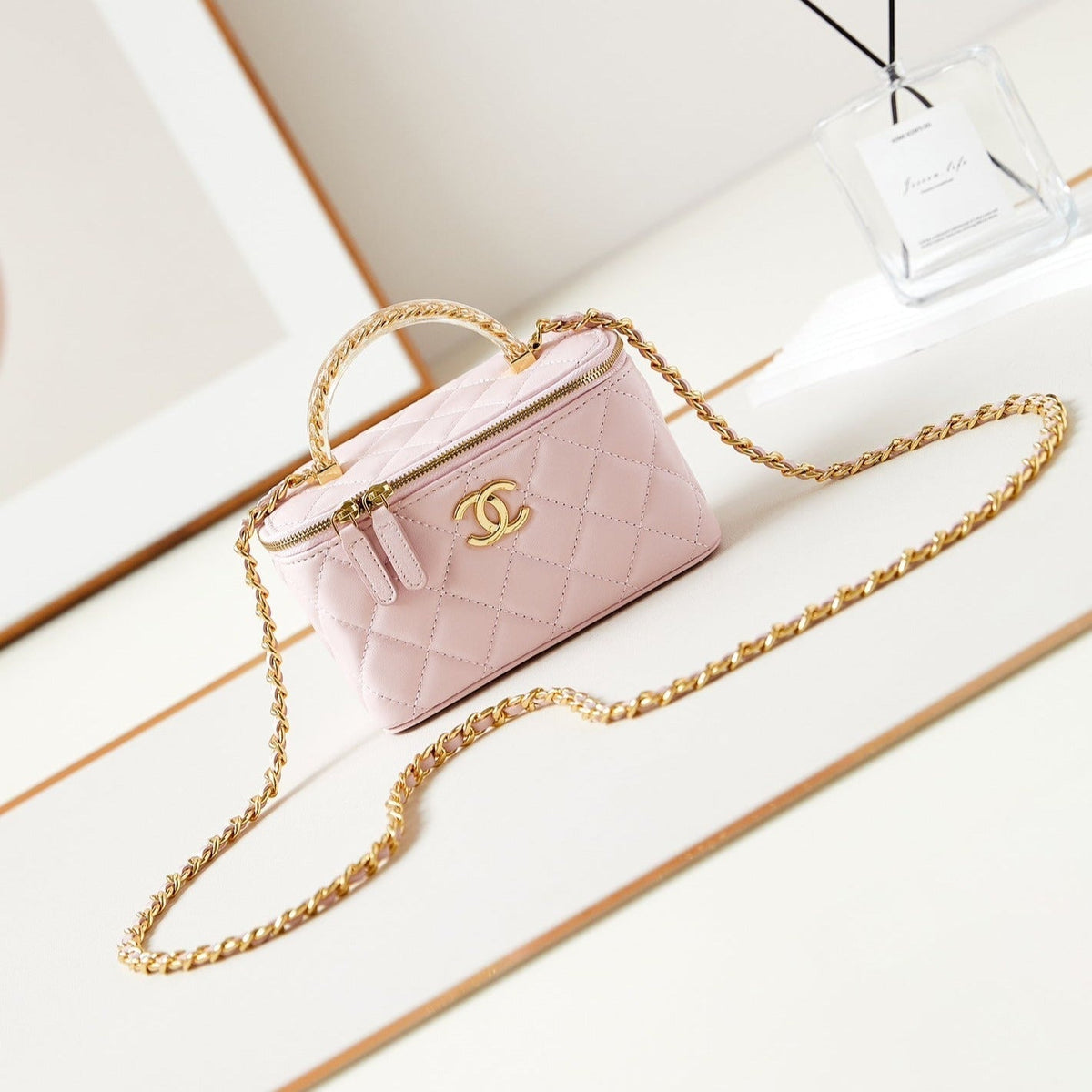 24A VANITY LAMBSKIN GOLD HARDWARE