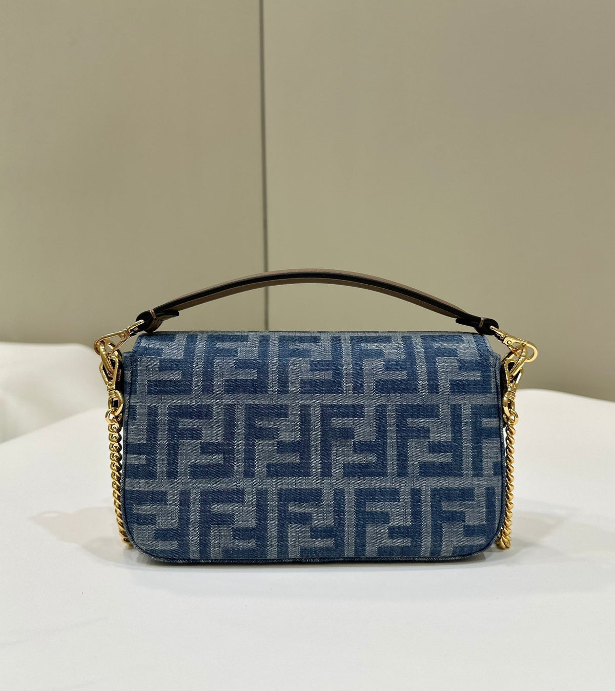 BAGUETTE BAG MONOGRAM DENIM GOLD HARDWARE