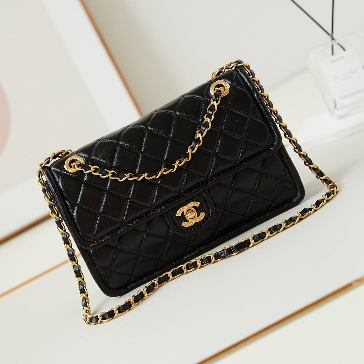 24S FLAP BAG CALFSKIN GOLD HARDWARE