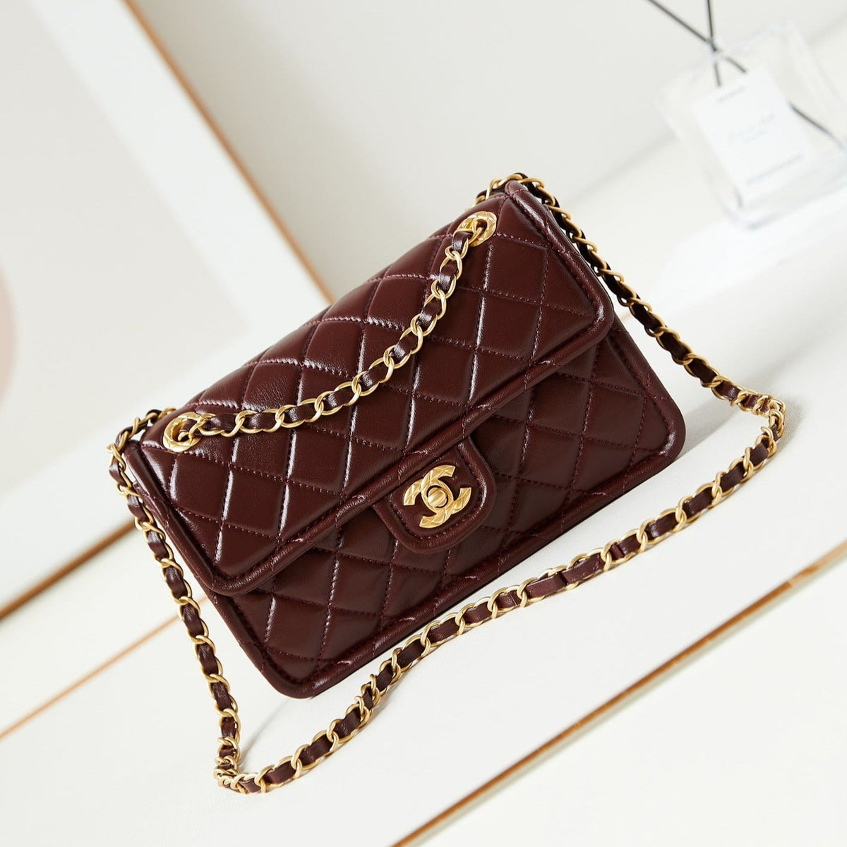 24S FLAP BAG CALFSKIN GOLD HARDWARE
