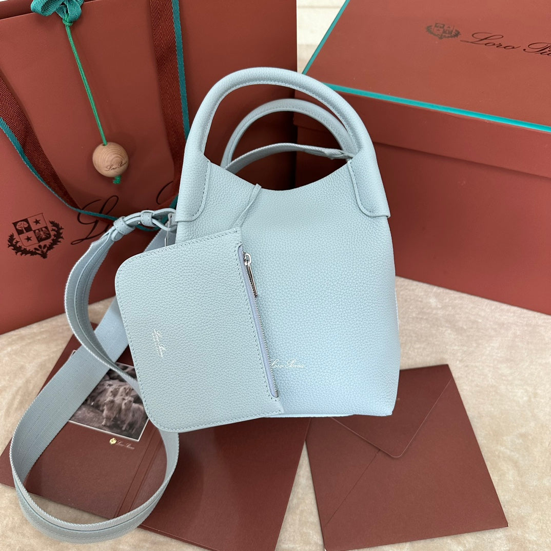 BALE BAG GRAINED CALFSKIN SILVER HARDWARE