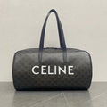 C*line Duffle Bag Bag Triomphe Black Beige Canvas & Calfskin
