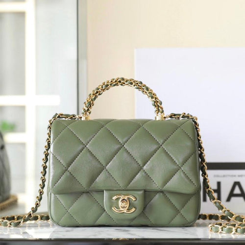 24B Flap Bag Top Handle Lambskin