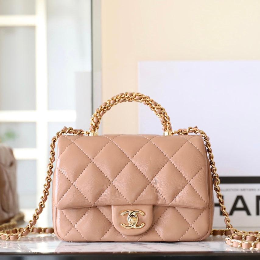 24B Flap Bag Top Handle Lambskin