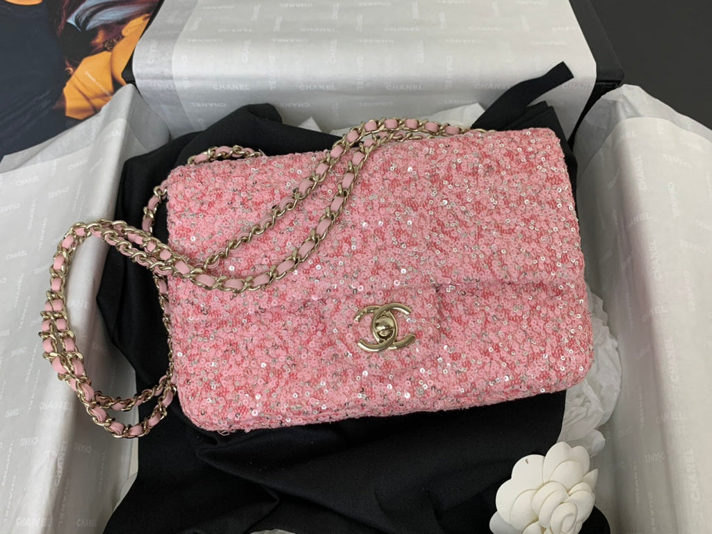 25C Flap Bag Polka Dot Sequin Calfskin