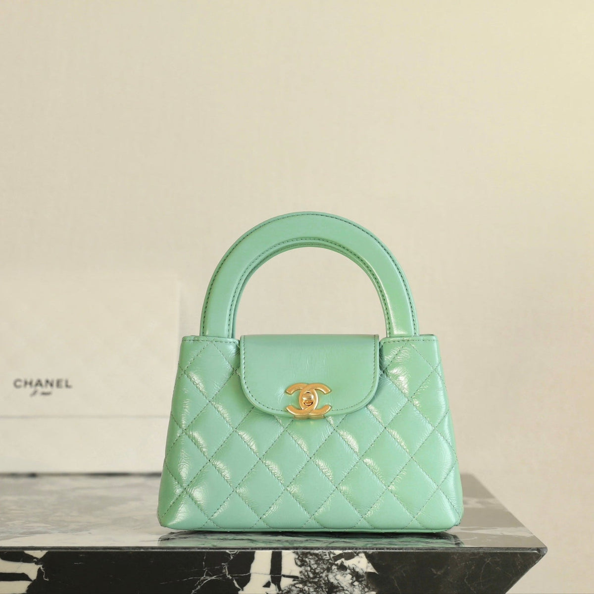 C*C 24K Kelly Shopper Bag Patent Lambskin