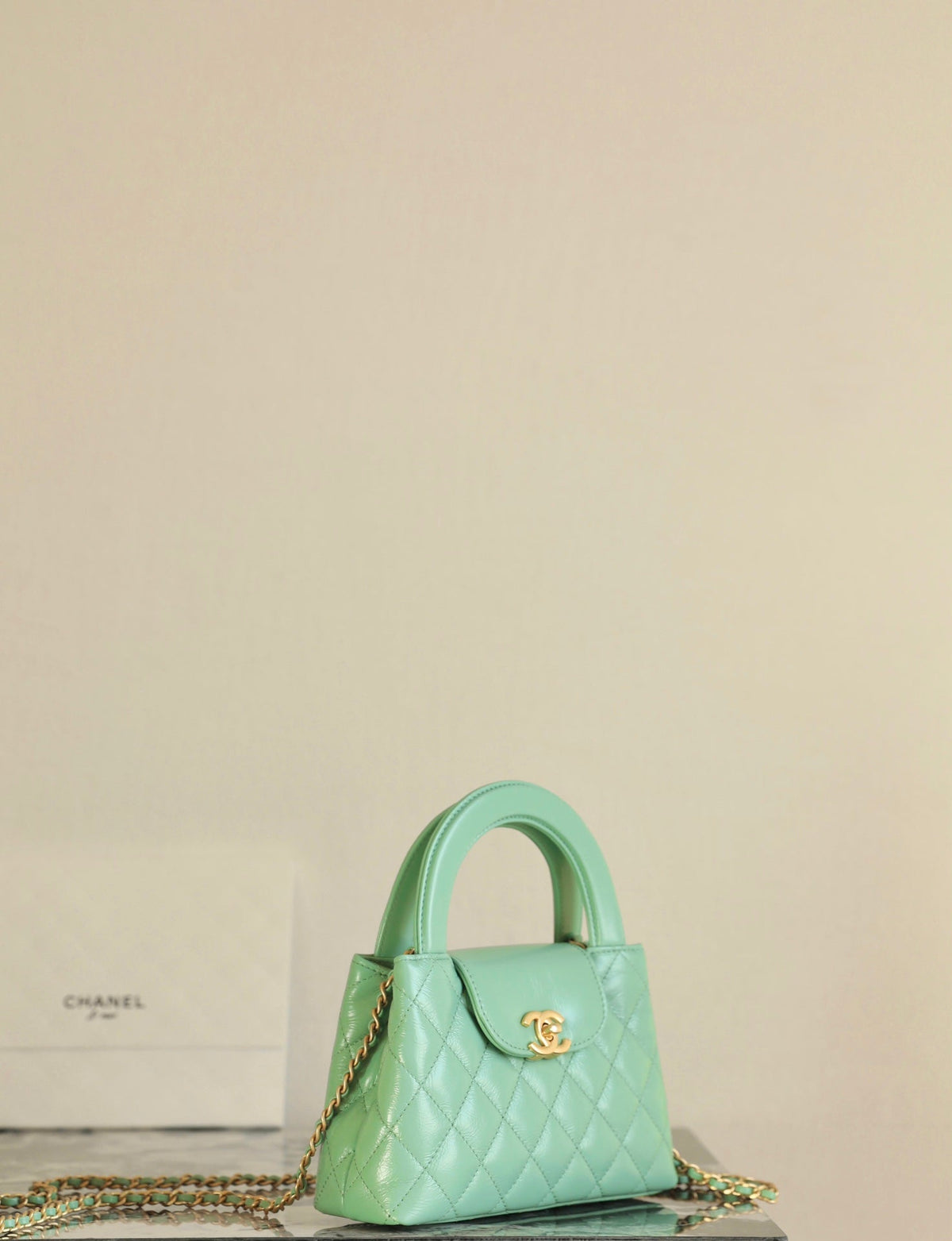 C*C 24K Kelly Shopper Bag Patent Lambskin