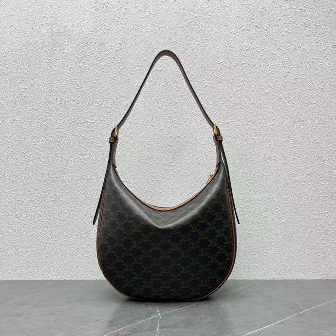C*line Héloïse Bag Triomphe Black Brown Canvas & Calfskin