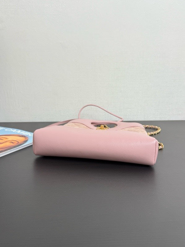 C*C 31 Mini Shopping Bag 23cm Pink Suede Calfskin