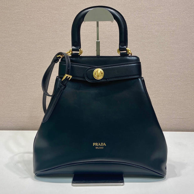 Pr*da 2026 Etude Tote Bag 31cm Black Calfskin