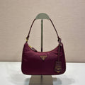 Pr*a Shoulder Bag 22 burgundy nylon fabric