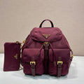 Pr*a Backpack 32 burgundy nylon fabric
