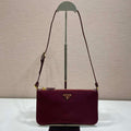 Pr*a vintage long shoulder bag burgundy nylon fabric