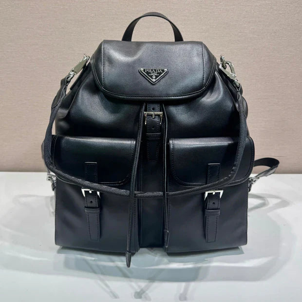 Pr*da 2026 Backpack 39cm Black Lambskin
