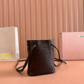 M*u Bucket Bag 14cm Coffee Grain Leather
