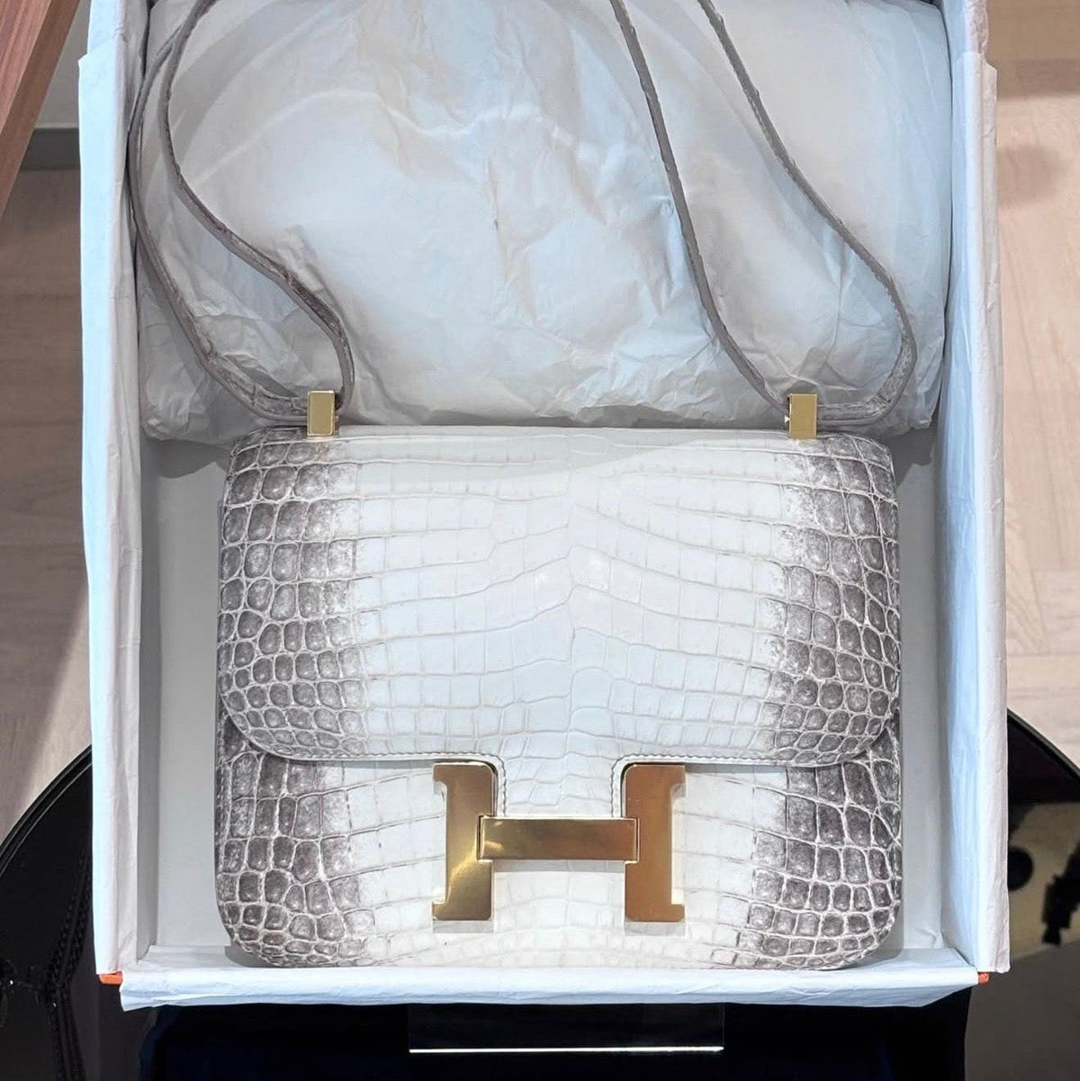 H*M Constance Bag 18cm Himalaya Crocodile Leather (15 days production) GHW