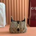 G*G Jackie Notte Mini Crystal Bag Beige Brown Canvas