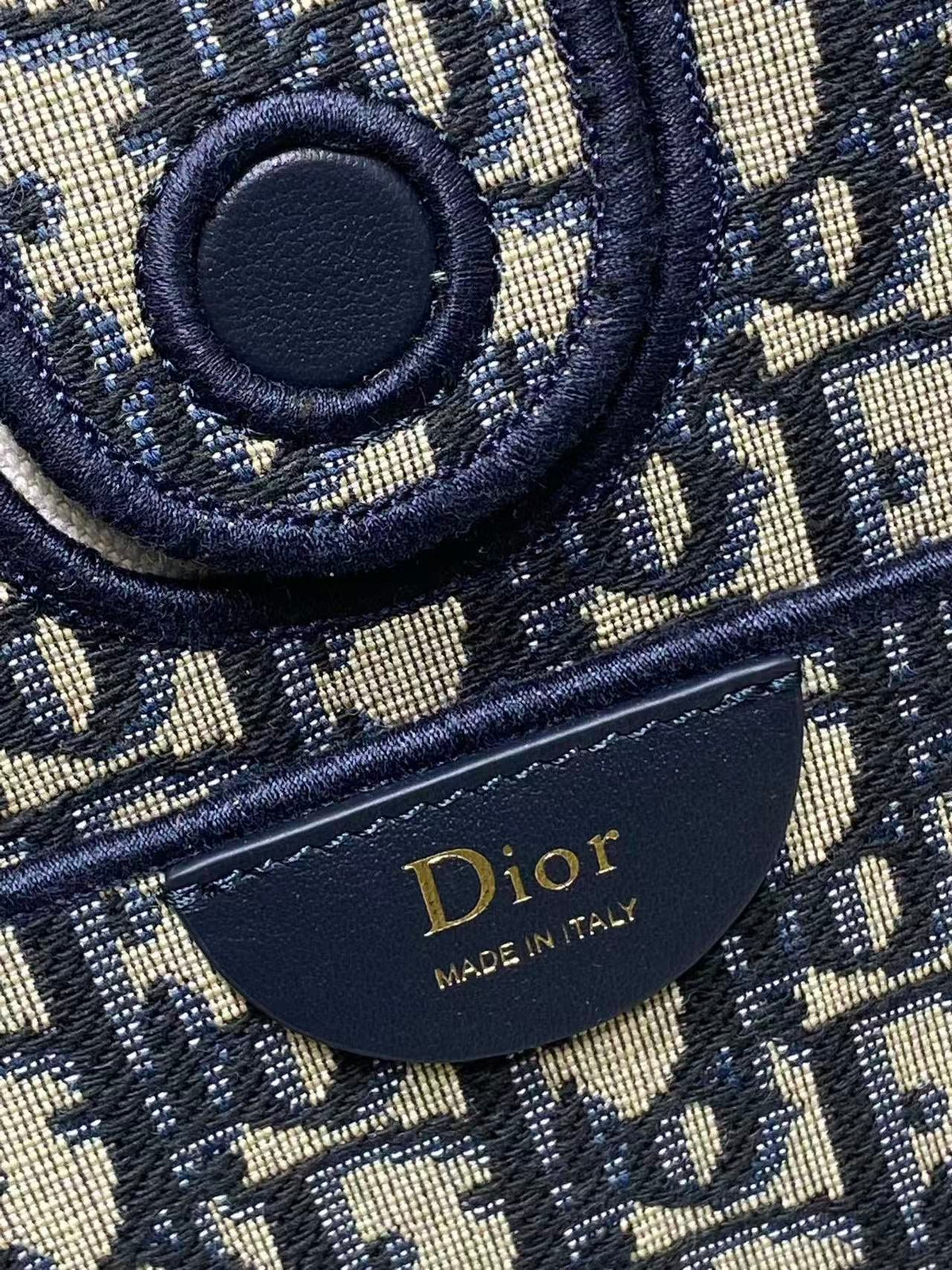 C*D Shopping Bag Oblique Jacquard Cotton Calfskin