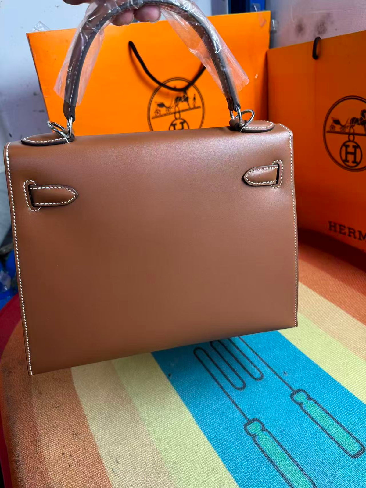 H*M Birkin 25cm Brown Calfskin Sliver Hardware