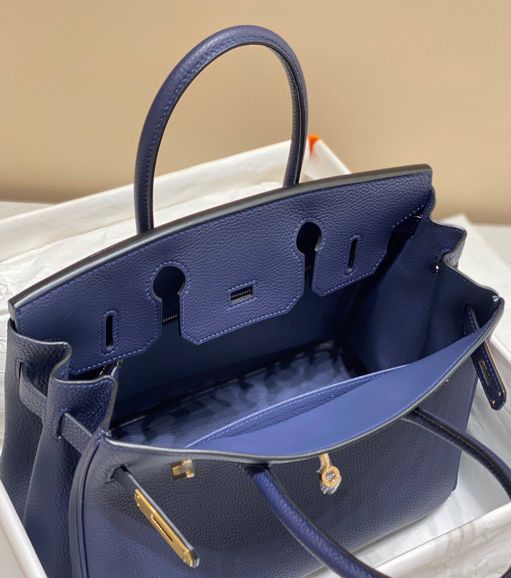 H*M Birkin 30cm Dark Navy Blue Epsom Leather