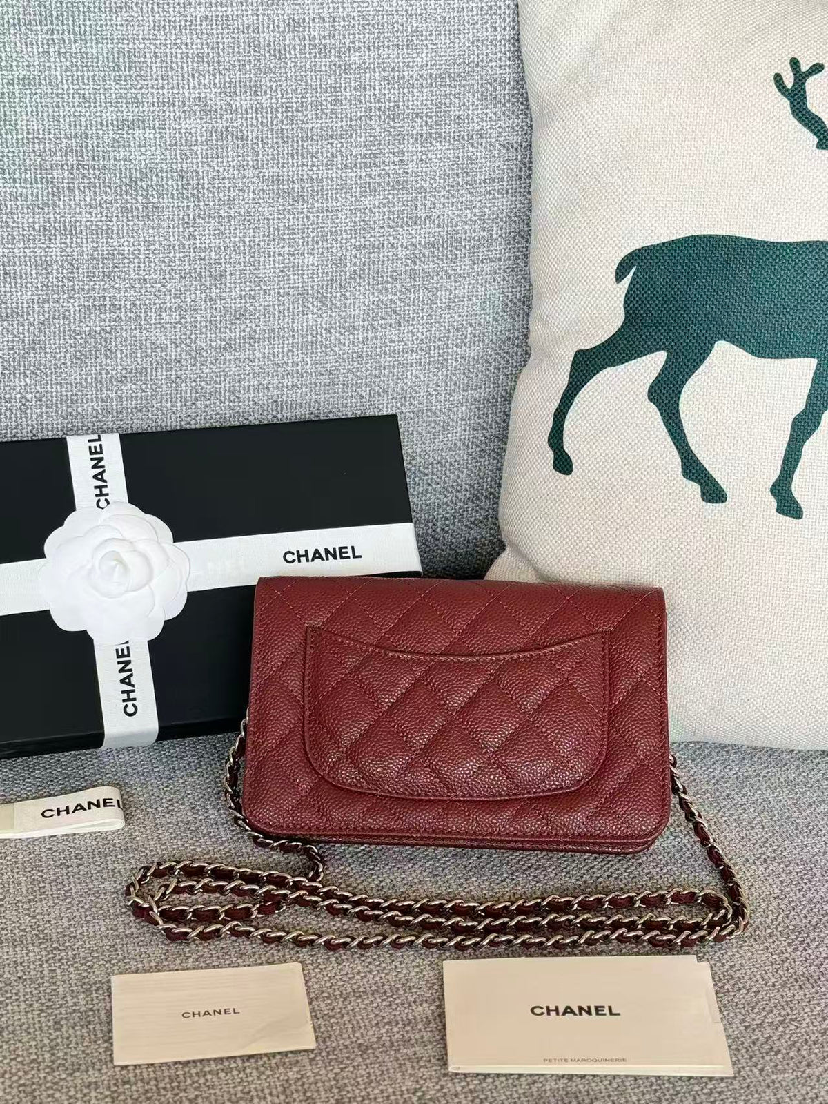 C*C Classic WOC 19cm Burgundy Caviar Leather