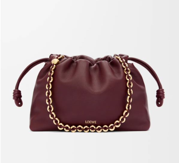 L*ew Medium Flamenco Bag 30cm Dark Burgundy Lambskin