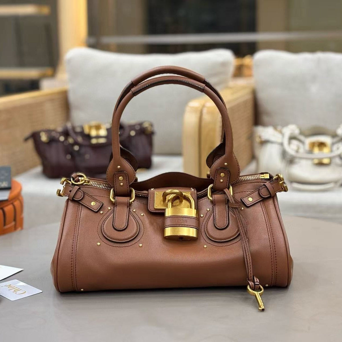Chl*e 2025 Paddington Bag Brown Grained Leather