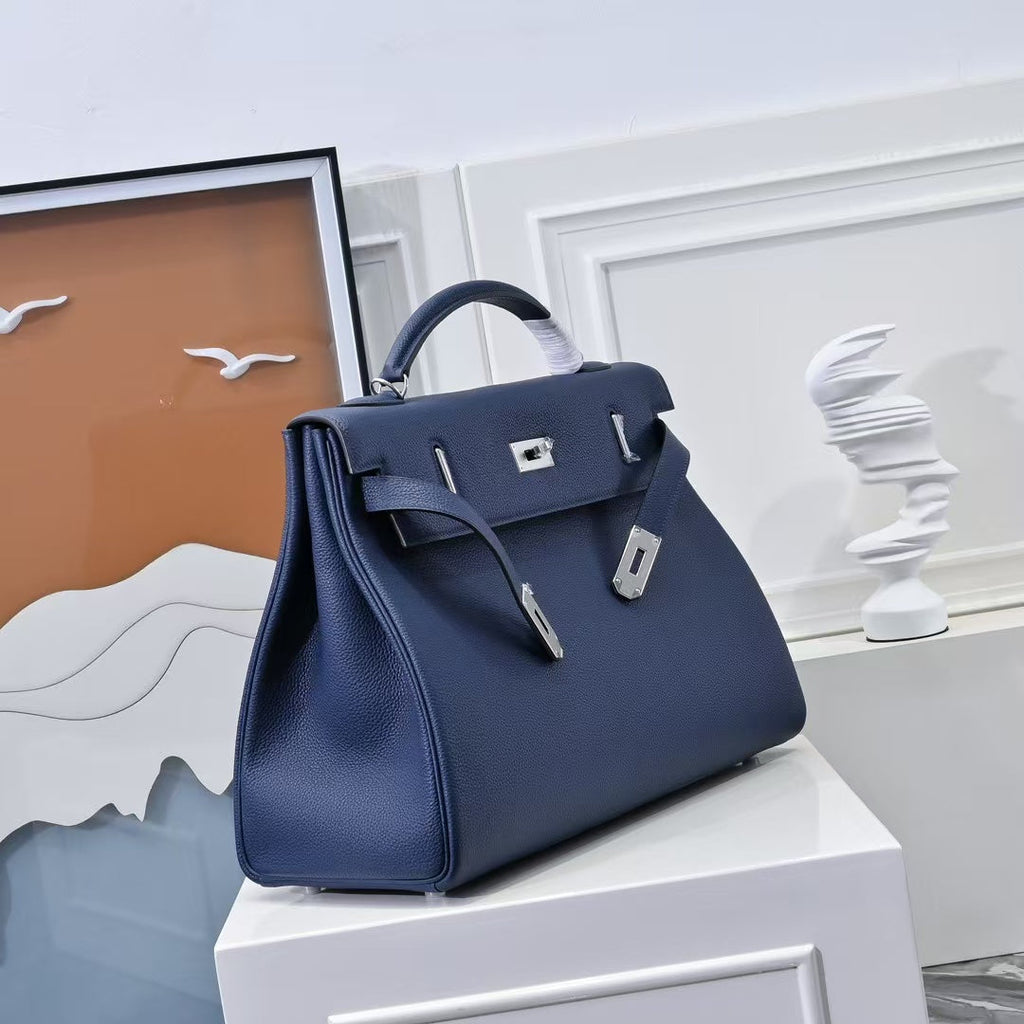 H*M Kelly 42cm For Men Navy Blue Togo Leather Sliver Hardware (Need 25 days to produce)