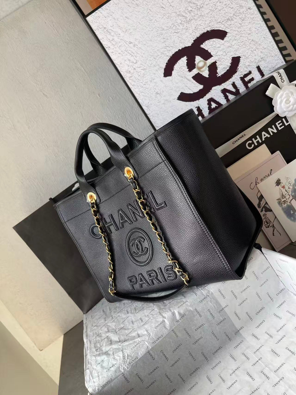 C*C 2025 Deauville Tote Bag Leather GHW