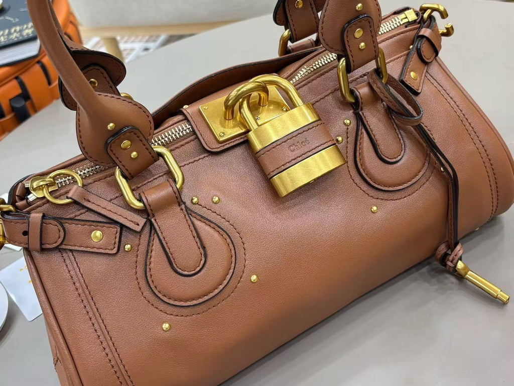 Chl*e 2025 Paddington Bag Brown Grained Leather