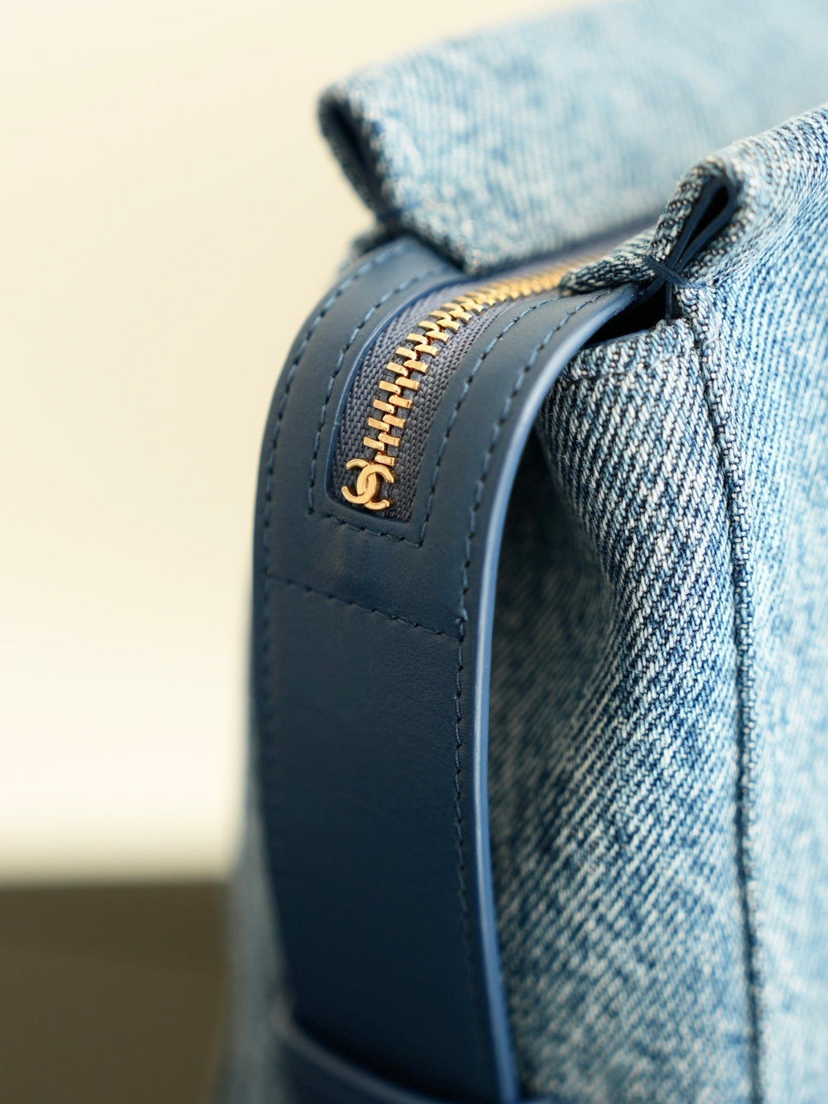 C*C 2026 Double C Clutch Bag 29.5cm Blue Denim Leather