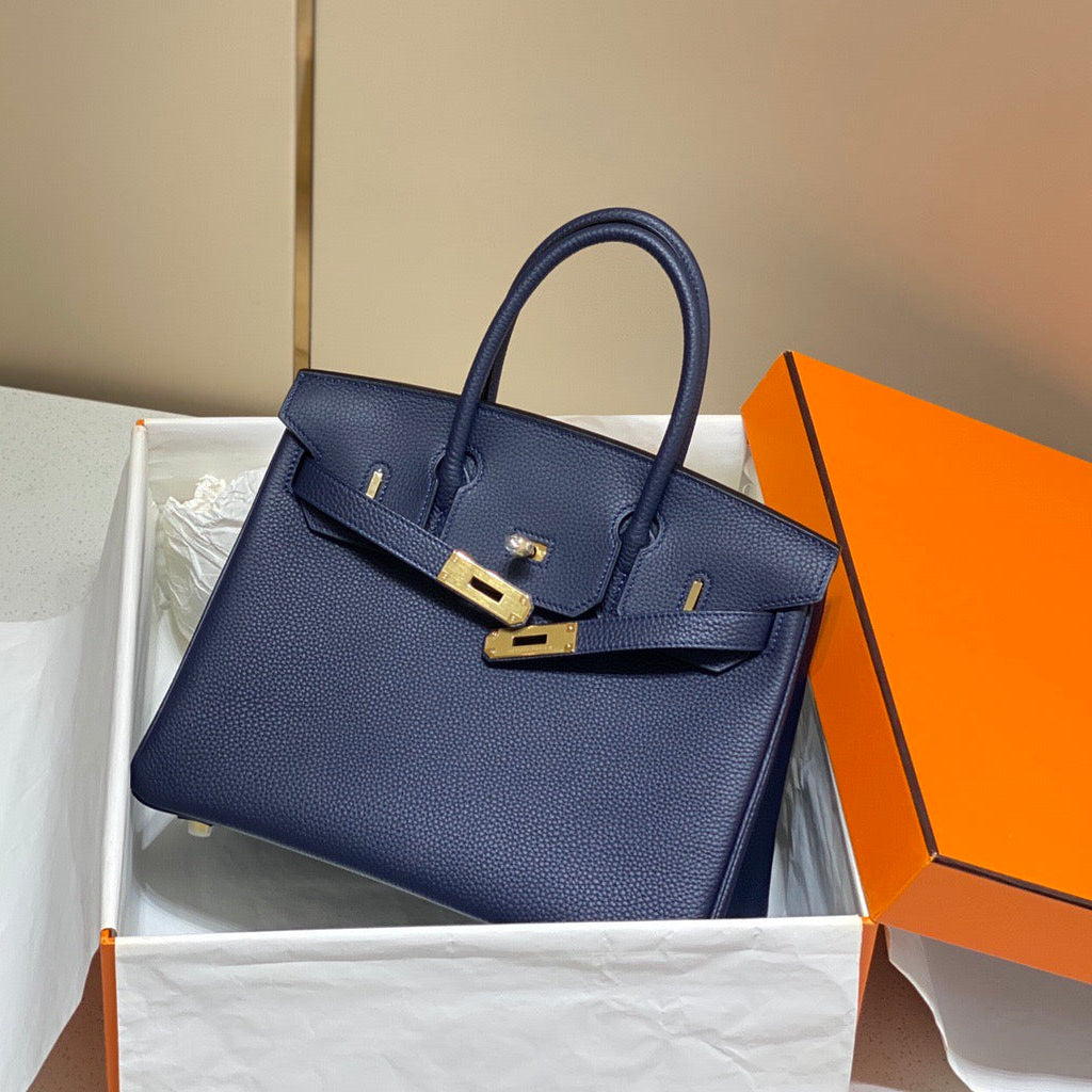 H*M Birkin 30cm Dark Navy Blue Epsom Leather