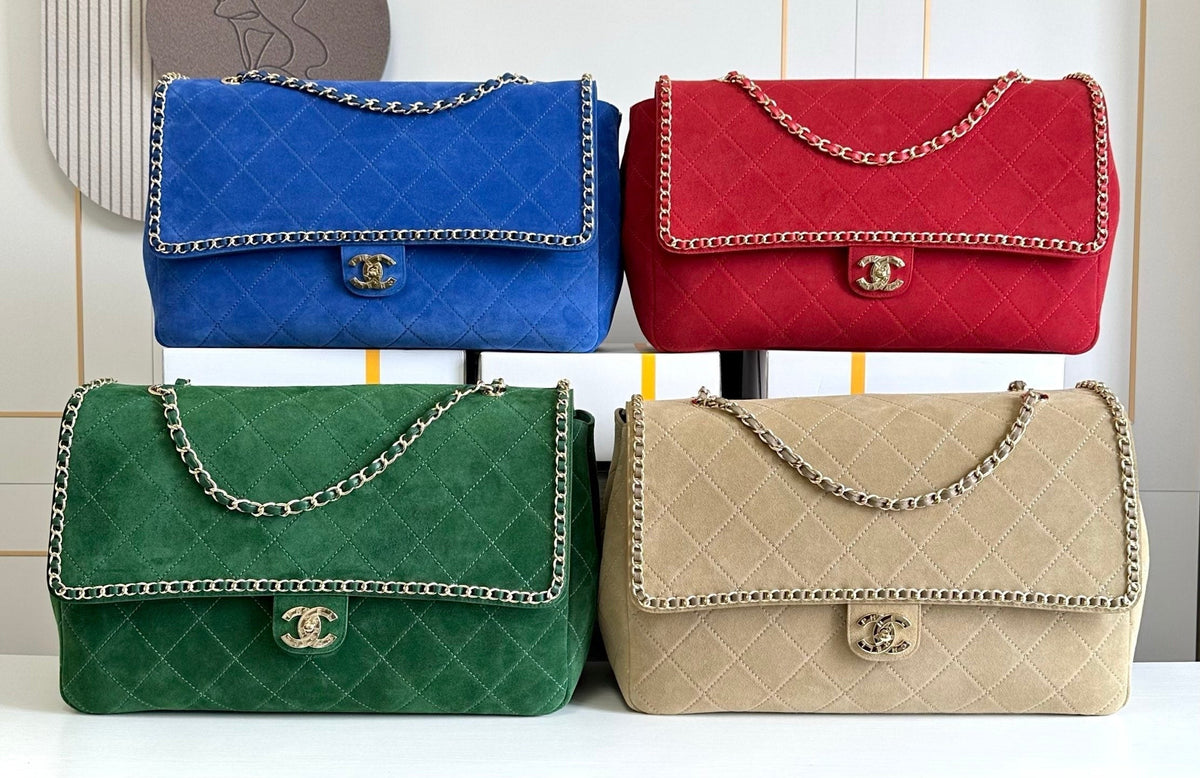 C*C 2026 x Pharrell Williams Suede XXL Flap Bag Suede Leather