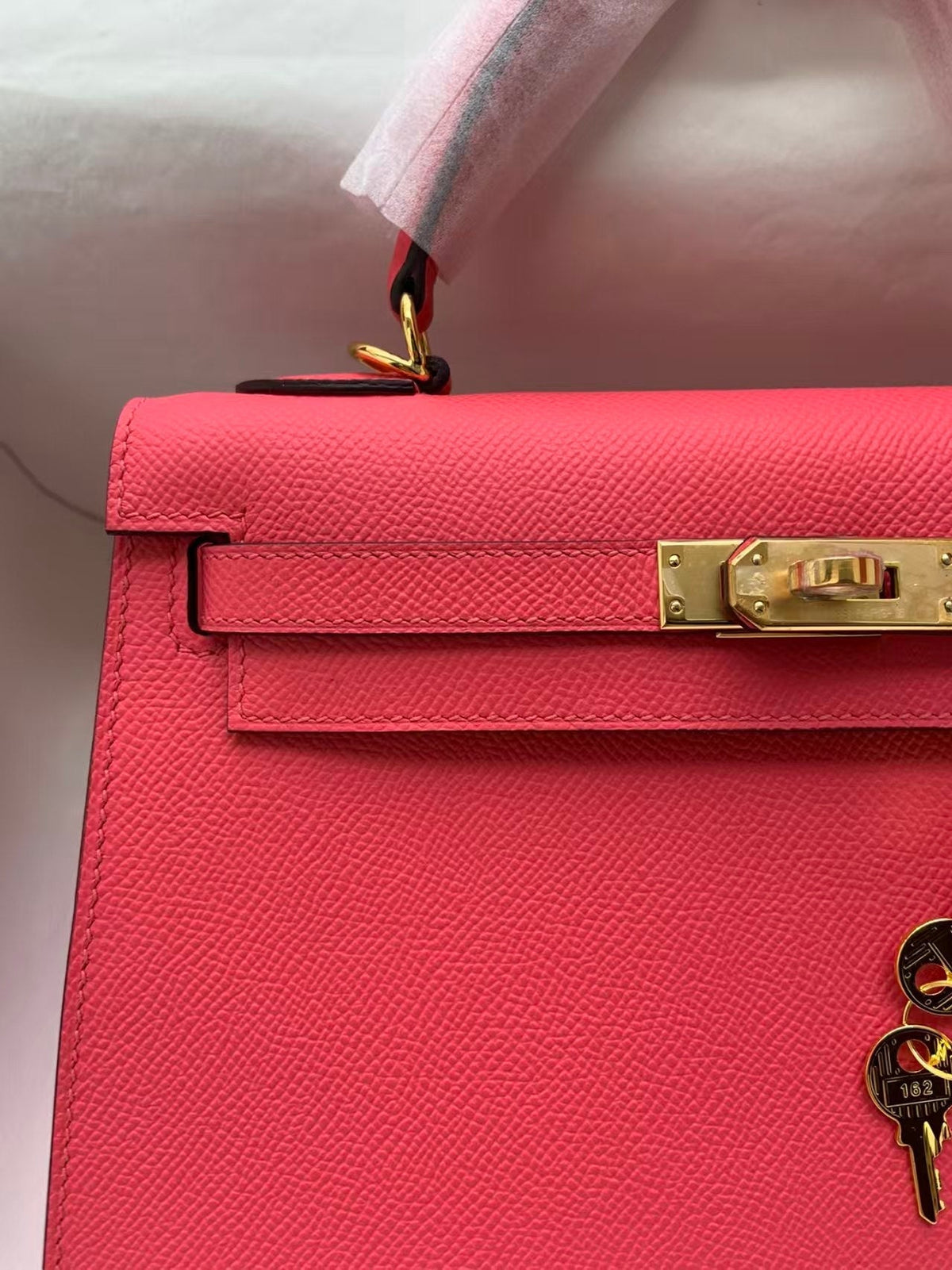 H*M Kelly Sellier 25 Bag Rose Extreme Epsom Leather