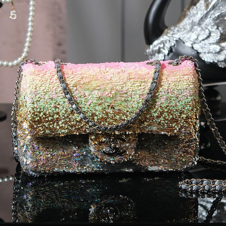 C*C 2026 Flap Bag Sequin Leather