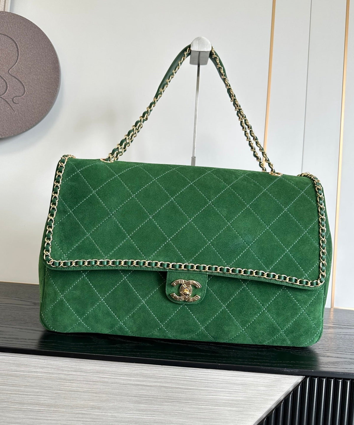 C*C 2026 x Pharrell Williams Suede XXL Flap Bag Suede Leather