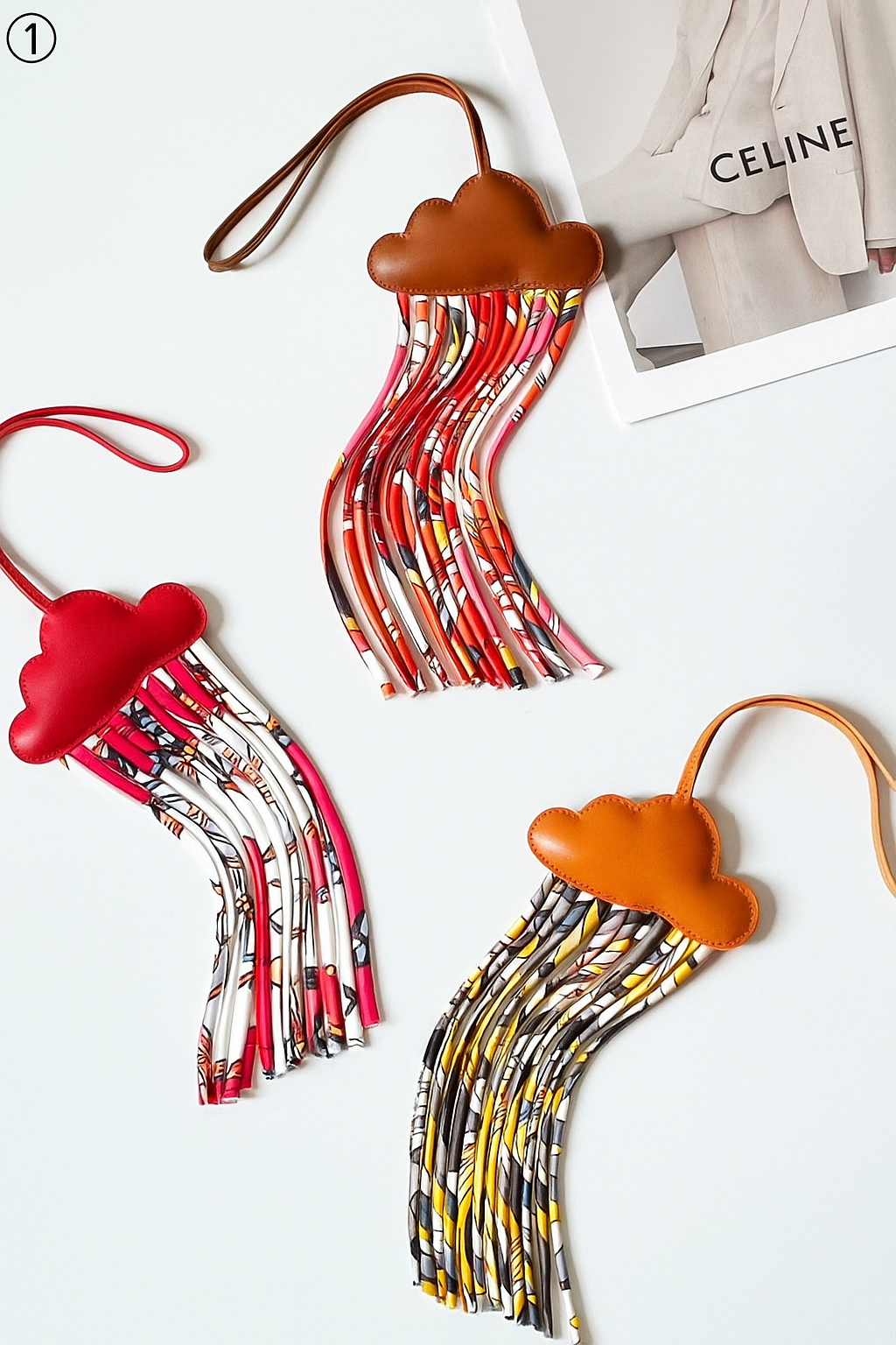 H*rmes Cloud Charm Leather Silk