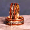 18k Gold Koa Meteorite Core Hawaiian Wood Ring