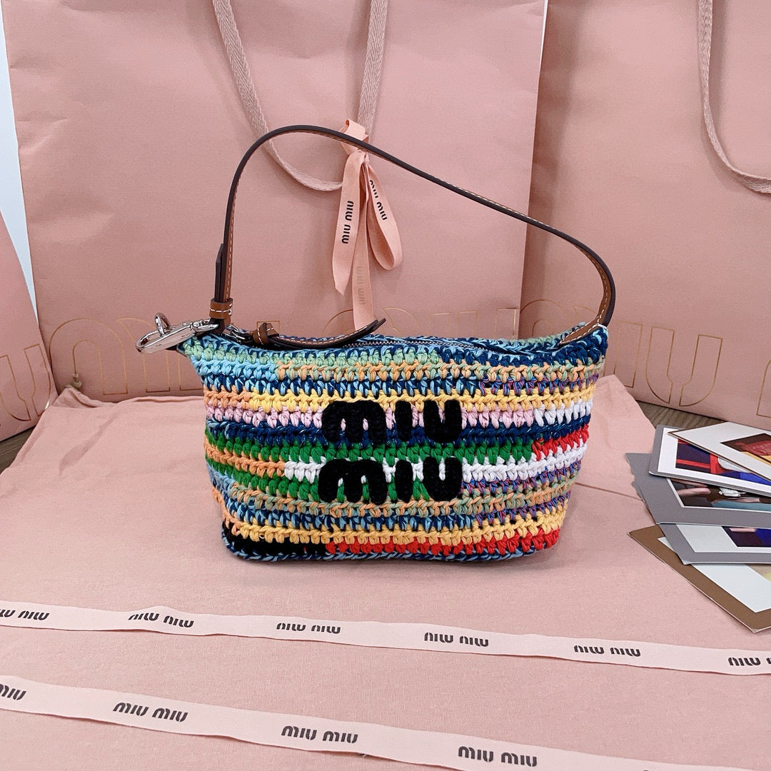M*u*M*u Rainbow Woven Bag Super Heavy Cottton Handmade