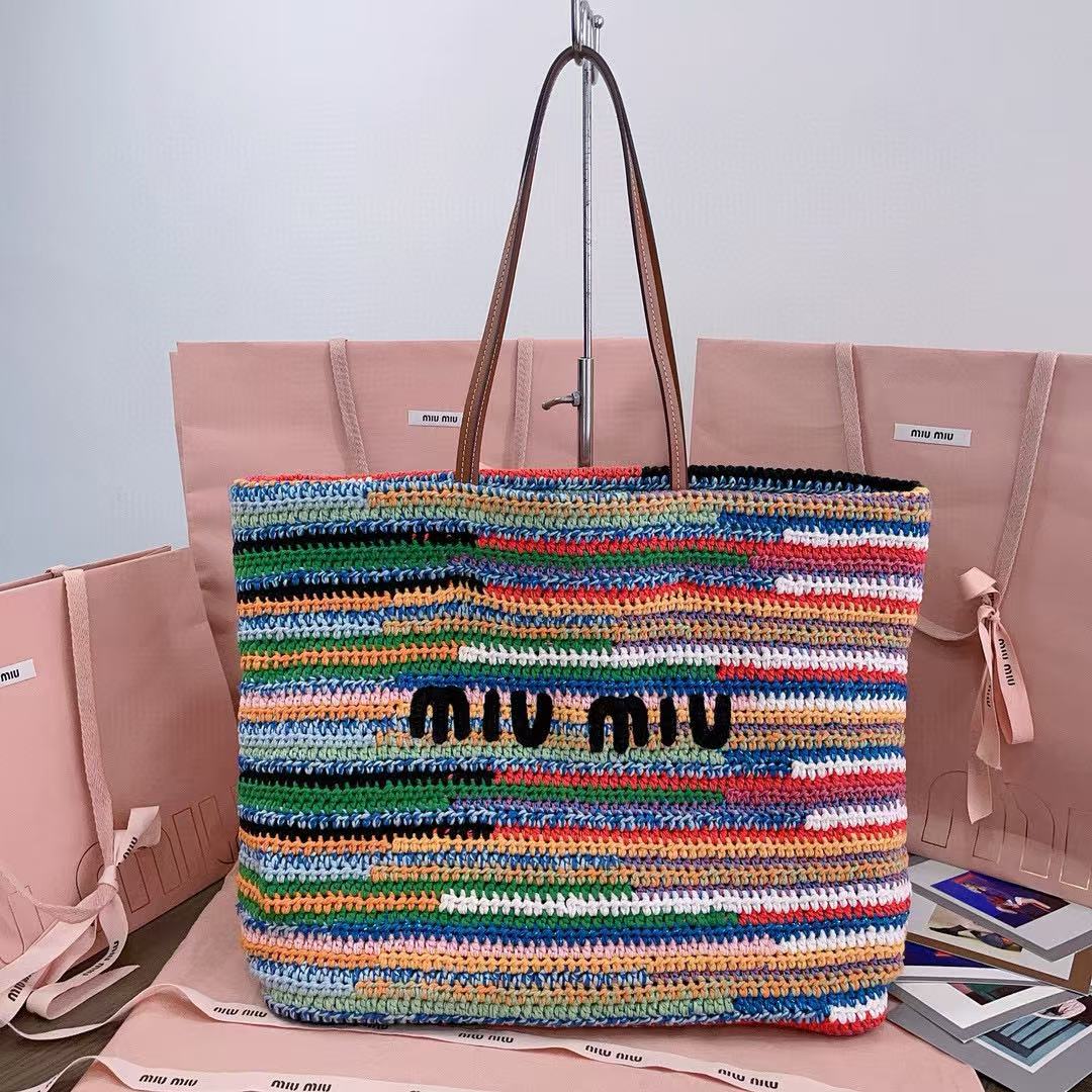 M*u*M*u Rainbow Woven Bag Super Heavy Cottton Handmade